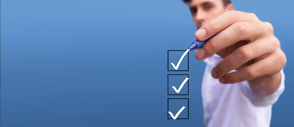 young-man-checking-boxes-with-list-3-options-blue-background-check-list-marks-signs 